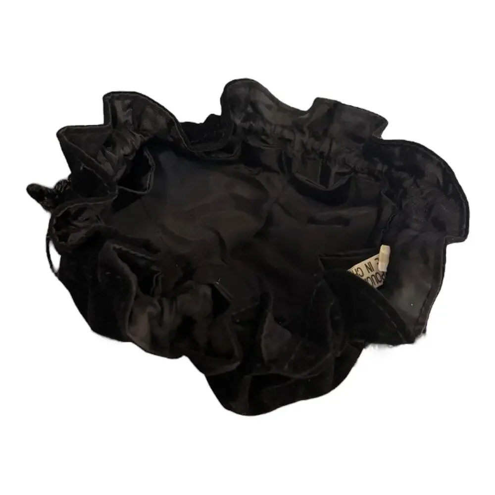 Round Velvet Jewelry Bag Pouch with Pockets